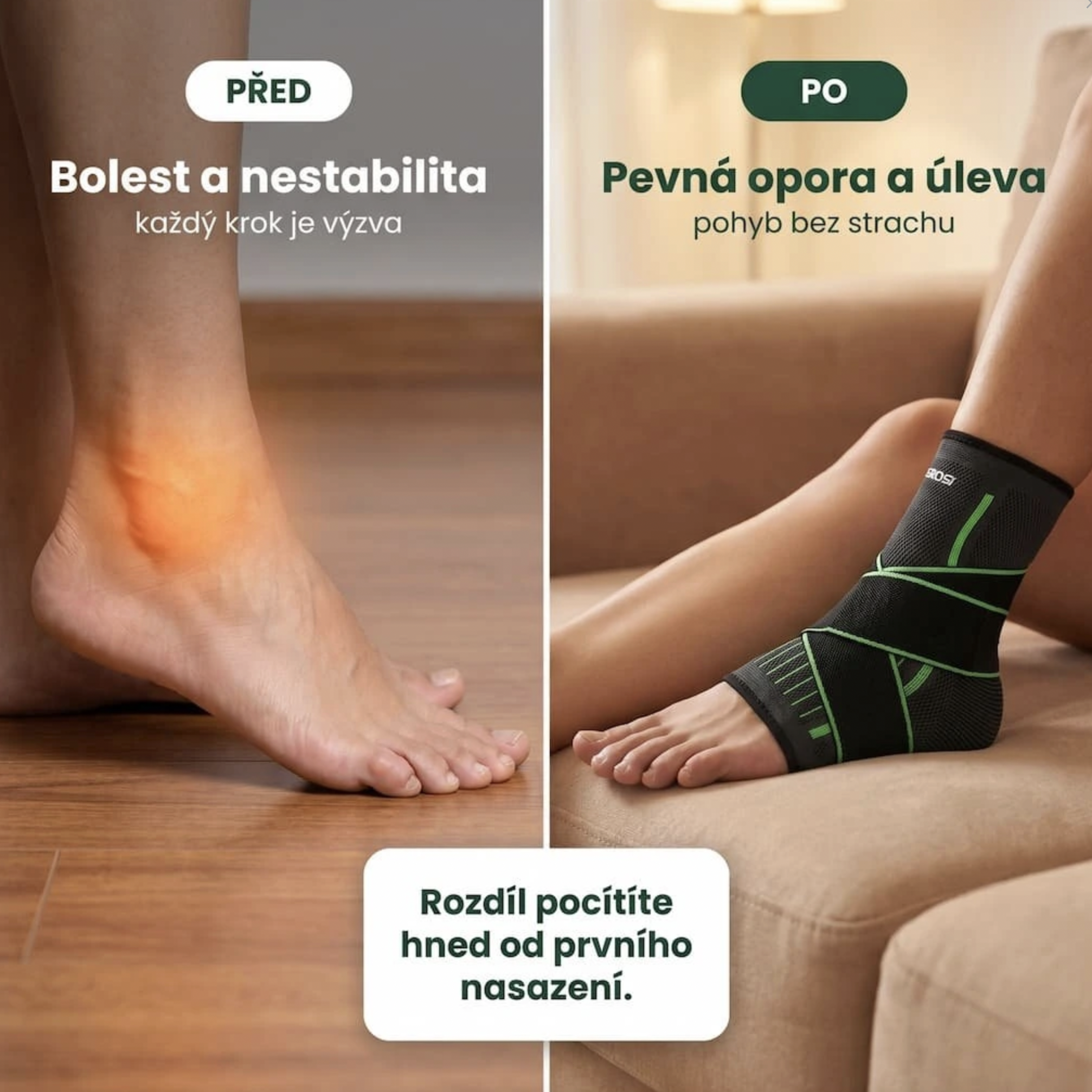 Elastická bandáž na kotník – stabilizace kotníku a úleva od bolesti při artróze